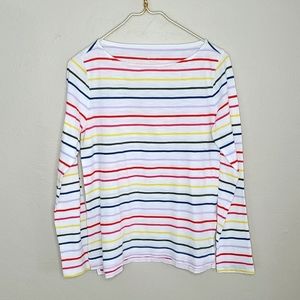 Banana Republic Spring Summer Long Sleeve Rainbow Stripe Shirt Size Medium